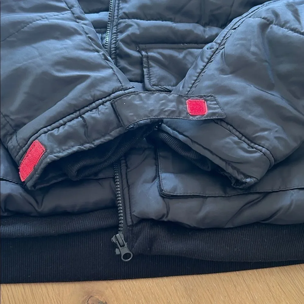 FILA Boys Puffer jacket with Hood, Black, Size Large 14/16, NWT